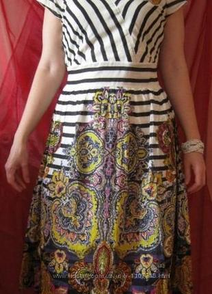 Платье в полоску женское летнее миди, indiano, хлопок, р. m-xxl наш 46-54, фиолет48 фото