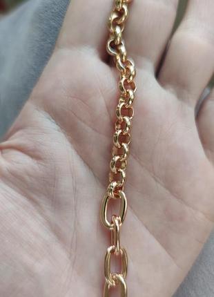 Женский браслет массивный цепь жгут якорное плетение круглое золото xuping2 фото