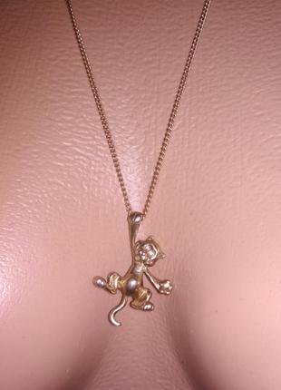 Забавный серебряный кулон мяукающий кот