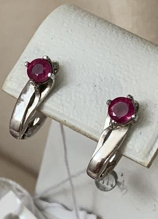 Набор серебряных украшений , серебряное кольцо с рубином , серебряные серьги с рубином4 фото