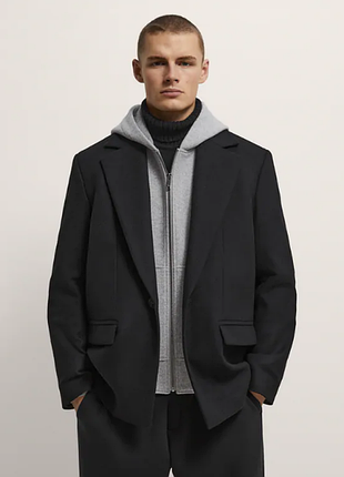 Теплий вовняний піджак zara оверсайз