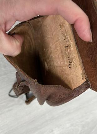 Винтажная кожаная сумка кошелёк на пояс8 фото
