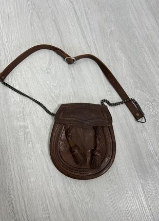 Винтажная кожаная сумка кошелёк на пояс3 фото