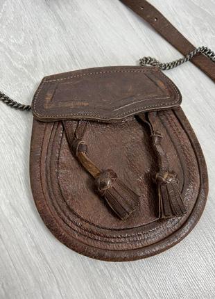 Винтажная кожаная сумка кошелёк на пояс4 фото