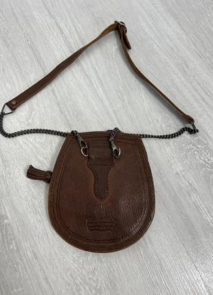Винтажная кожаная сумка кошелёк на пояс5 фото
