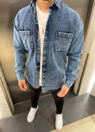 Джинсовая оверсайз рубашка 🔥