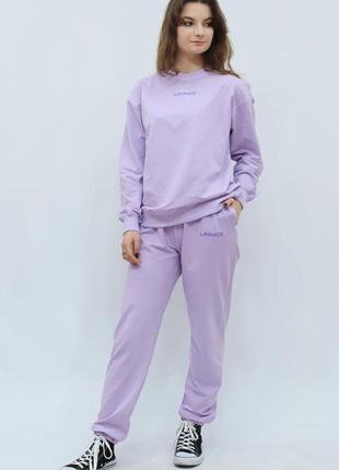 Жіночий спортивний костюм демісезонний світшот і штани ballet grace xs-s і m-l лаванда р. 42-52