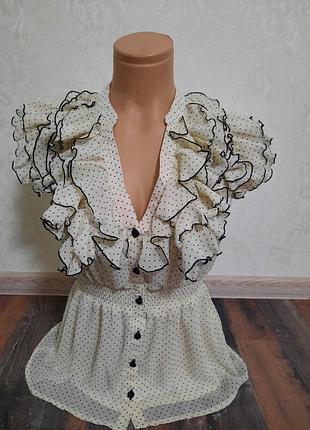 Блуза в горошок s 2