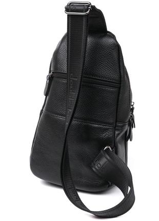 Компактная кожаная мужская сумка через плечо vintage 20684 черный2 фото