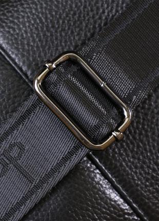 Компактная кожаная мужская сумка через плечо vintage 20684 черный8 фото