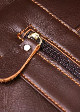 Стильная кожаная сумка для ноутбука vintage 20681 коричневый9 фото