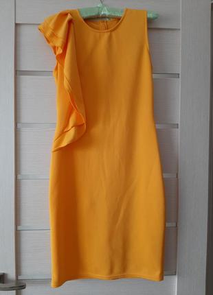 Асиметрична  жовта сукня1 фото