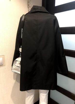 Прямой свободный черный плащ трэнч куртка пиджак2 фото