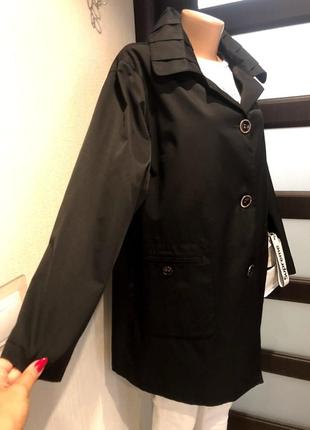 Прямой свободный черный плащ трэнч куртка пиджак4 фото