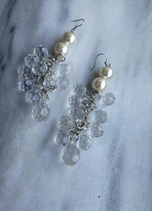 Сережки висульками висульки намистинки перлини намистини з прозорими каменями стеклярус