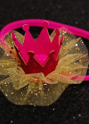 Нарядная повязка с короной для малышки