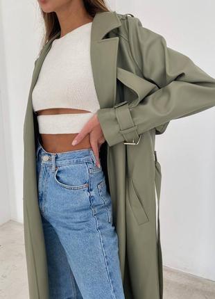 Тренч из эко кожи ручная работа