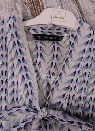 Шифоновая блуза с птичками dunnes3 фото