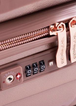 Бордова дорожня середня валіза на колесах wings wn-01 середній чемодан м матеріал полікарбонат4 фото