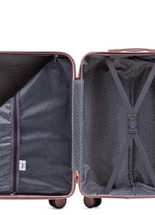 Бордова дорожня середня валіза на колесах wings wn-01 середній чемодан м матеріал полікарбонат5 фото