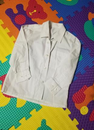 Белая рубашка рубашечка с длинным рукавом