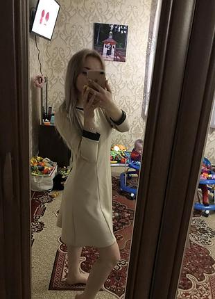 Платье с кожаными вставками 2