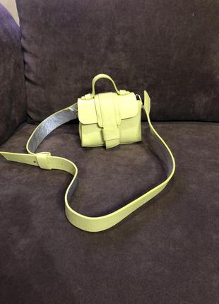 Сумка женская кожаная лимонного цвета