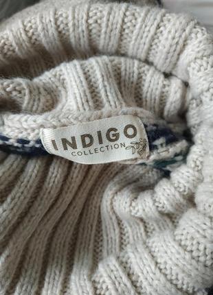 Подовжений светр, з орнаментом з вовною indigo/s-xl8 фото