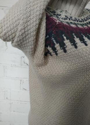 Подовжений светр, з орнаментом з вовною indigo/s-xl5 фото