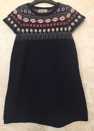 Трикотажное вязаное платье h&m хлопок3 фото