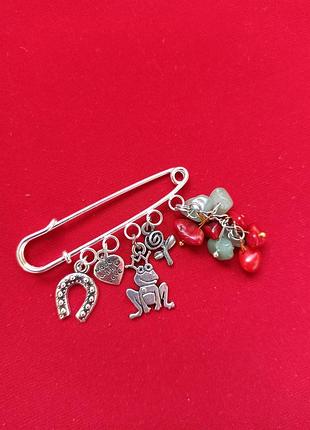 Брошка булавка царівна жаба -талісман перевтілення і кохання