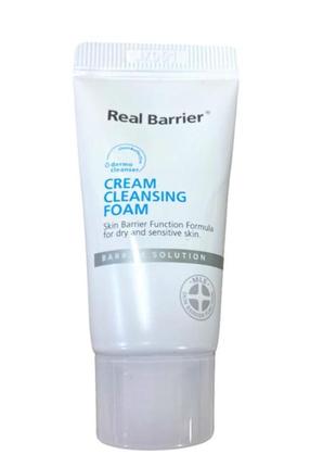 Кремовая очищающая пенка 15 мл real barrier cream cleansing foam