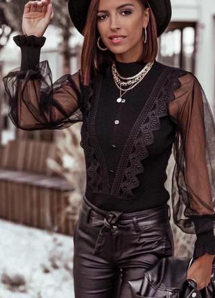 Блуза материал: трикотаж + шифон