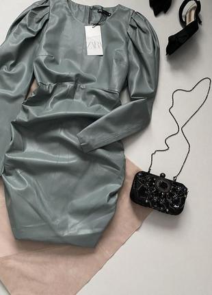 Платье кожаное zara 2