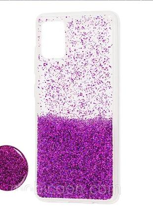 Чехол силиконовый fashion popsoket для samsung galaxy a71 a715 violet