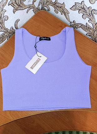 Лиловый лавандовый кроп топ