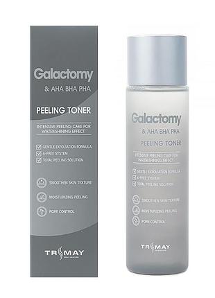 Пілінг тонер з галактомисисом і кислотами trimay galactomy & aha-bha-pha peeling toner