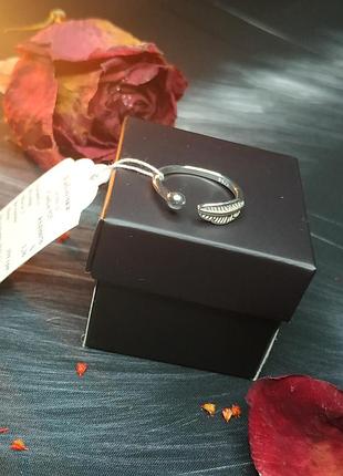 Кільце срібло 925 проба регулюється легка пір'їнка