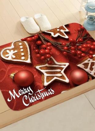 Новогодний декор, коврик под дверь рождественское печенье, коврик под елку,декор для нового года, размер 40*60