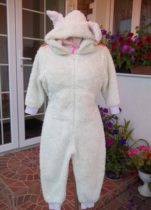 ( 4  года  ) детская пижама кигуруми комбинезон флисовый б/у