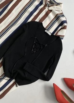 Крутой пуловер со шнуровкой zara ❤️1 фото