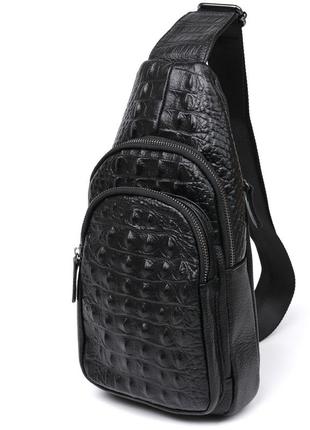 Современная кожаная мужская сумка через плечо vintage 20674 черный