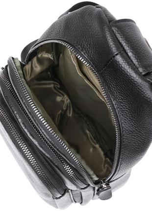 Компактная кожаная мужская сумка через плечо vintage 20684 черный4 фото