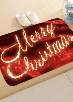 Новогодний декор, коврик под дверь merry christmas красны, коврик под елку,декор для нового года, размер 40*601 фото