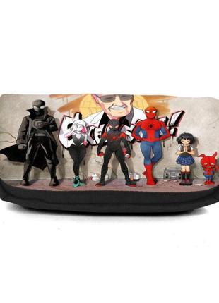 Школьный пенал человек паук 02 органайзер универсальный (spiderman-02-black) черный