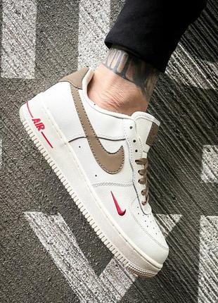 Nike air force 1 premium low quality white brown🍁36рр - 45рр🍁 кросівки найк форс чоботи, кросівки весна-осінь