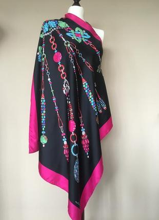 Винтажный шелковый платок шарф vintage 1980s must de cartier paris silk scarf 87см*85см1 фото