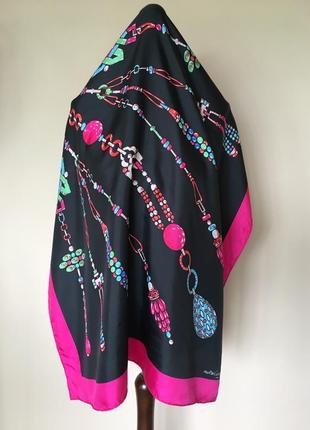 Винтажный шелковый платок шарф vintage 1980s must de cartier paris silk scarf 87см*85см3 фото