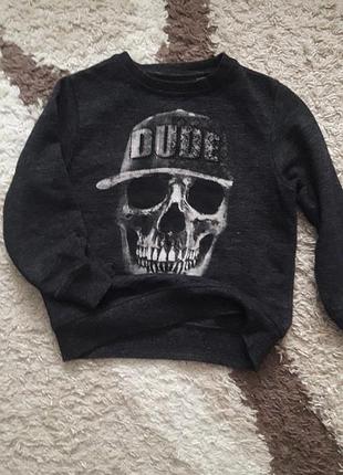 Меланжевый тёмно-серый свитшот next 5-6 лет