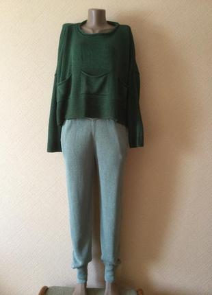 Стильные вязаные брюки джогеры ( коттон и лён) от zara.2 фото